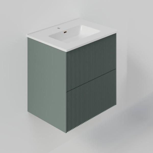 Тумба под раковину La Fenice TERRA Twin Grigio серо-зелёная матовая 60 см