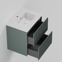Тумба под раковину La Fenice TERRA Twin Grigio серо-зелёная матовая 60 см