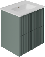 Тумба под раковину La Fenice TERRA Twin Grigio серо-зелёная матовая 60 см