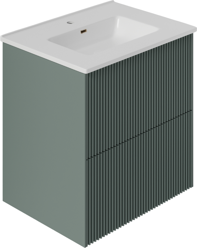 Тумба под раковину La Fenice TERRA Twin Grigio серо-зелёная матовая 60 см