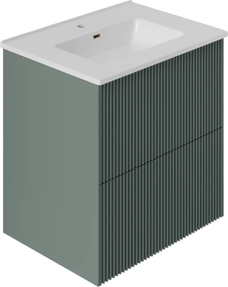 Тумба под раковину La Fenice TERRA Twin Grigio серо-зелёная матовая 60 см