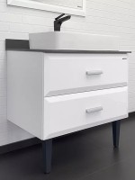 Тумба с раковиной Comforty Империя 80 напольная, белый глянец