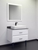 Тумба с раковиной Comforty Империя 80 напольная, белый глянец