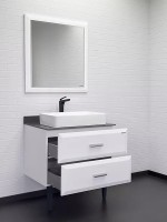 Тумба с раковиной Comforty Империя 80 напольная, белый глянец