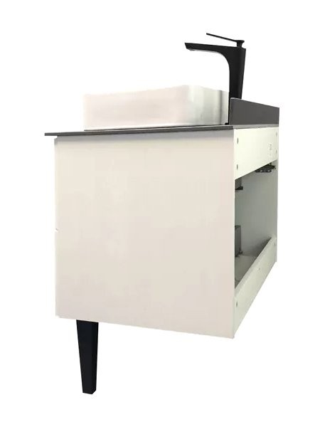 Тумба с раковиной Comforty Империя 80 напольная, белый глянец