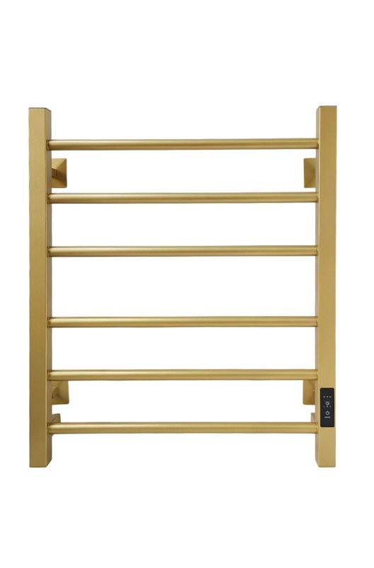 Полотенцесушитель электрический Comfysan Unico-K EC-6 60x55 см, подключение справа, слева, матовое золото, лесенка, из стали