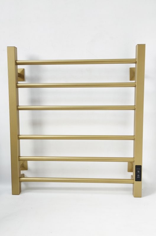 Полотенцесушитель электрический Comfysan Unico-K EC-6 60x55 см, подключение справа, слева, матовое золото, лесенка, из стали