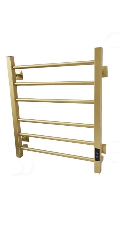 Полотенцесушитель электрический Comfysan Unico-K EC-6 60x55 см, подключение справа, слева, матовое золото, лесенка, из стали
