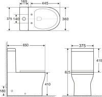 Унитаз-компакт напольный BelBagno Ancona BB1224CPR-P безободковый, с микролифтом, бачок BB1224T