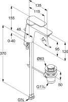 Смеситель для раковины Kludi Ameo XL 410230575