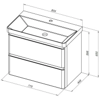 Мебель для ванной комнаты Aquanet Эмбер 80 белая матовая