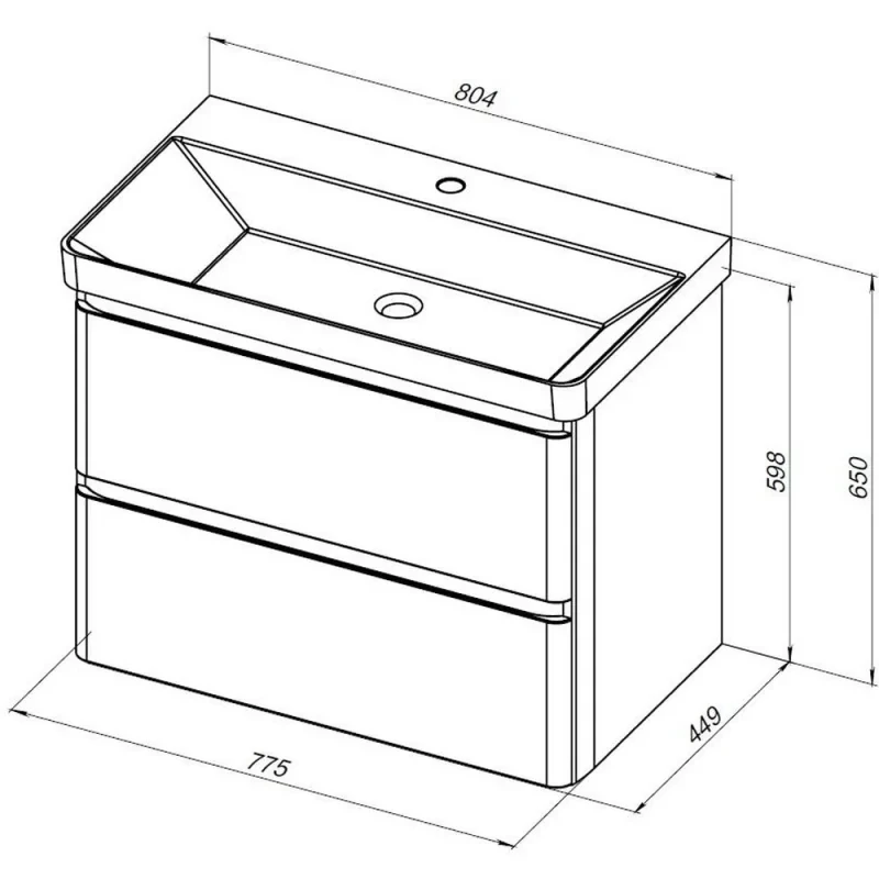 Мебель для ванной комнаты Aquanet Эмбер 80 белая матовая