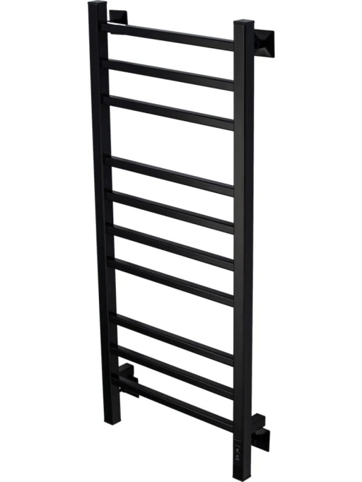 Полотенцесушитель электрический Comfysan Pioli-K EC-10 100x45 см, подключение справа, слева, матовый черный, лесенка, из стали