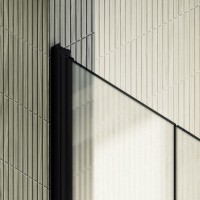 Душевая дверь в нишу Maybahglass MGD-445-6 99 см, профиль матовый черный, стекло сатин