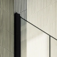 Душевая дверь в нишу Maybahglass MGD-445-6 99 см, профиль матовый черный, стекло сатин