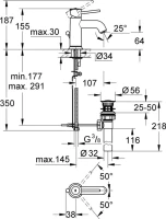 Смеситель для раковины Grohe BauClassic 23161000 Смеситель для раковины Grohe BauClassic 23161000