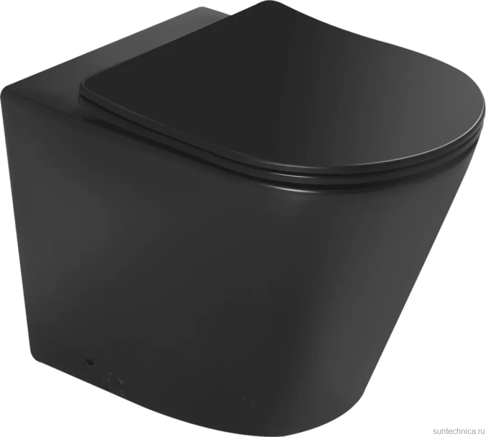 Унитаз приставной напольный SantiLine SL-5020MB безободковый, с микролифтом