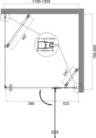 Душевой уголок BelBagno Kraft AH-12-120/80-C-Cr R