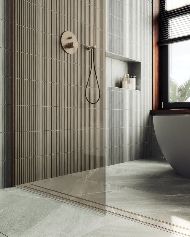 Душевая перегородка Maybahglass MGD-1353-2ш 99 см, профиль бронза, стекло бронза