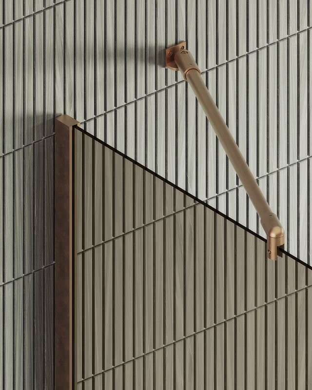 Душевая перегородка Maybahglass MGD-1353-2ш 99 см, профиль бронза, стекло бронза