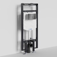 Система инсталляции для унитазов Wasserkraft Dinkel 58TLT.010.ME.PB03 с кнопкой смыва черной