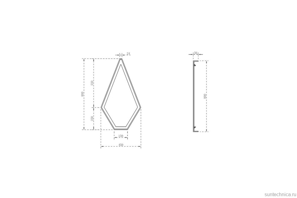 Зеркало Abber Stein AS6611BR 45х80 см, с подсветкой, с bluetooth-плеером, коричневое
