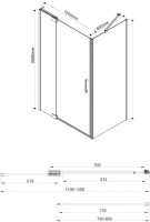 Душевой уголок Vincea Extra VSR-1E111280CL 120x80 см, профиль хром, стекло прозрачное