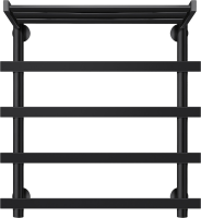 Полотенцесушитель электрический Secado Понтида 1 СП, R 60x60 см, подключение справа, матовый черный, лесенка, с полкой