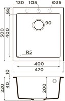 Мойка кухонная Omoikiri Bosen 47A-GB графит