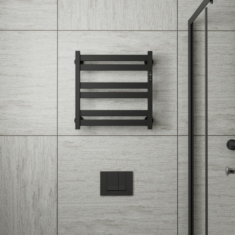 Полотенцесушитель электрический Bauedge Elite AF0034 52x53, черный матовый