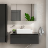 Мебель для ванной комнаты VitrA Nuo 100 подвесная, глянцевый антрацит