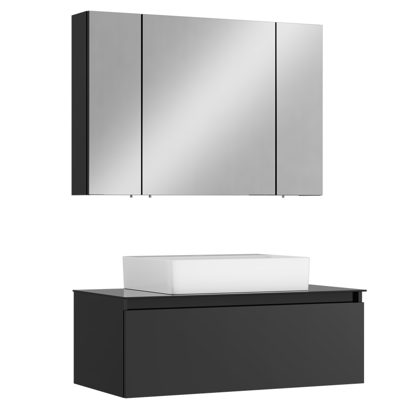 Мебель для ванной комнаты VitrA Nuo 100 подвесная, глянцевый антрацит