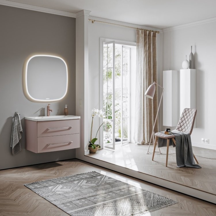 Мебель для ванной комнаты Aqwella 5 stars Neringa 80 подвесная, пепельная роза