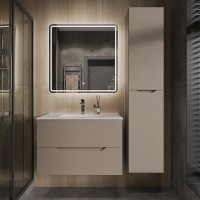 Шкаф пенал для ванной Orange Line 35 правый, матовый латте