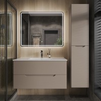 Шкаф пенал для ванной Orange Line 35 правый, матовый латте