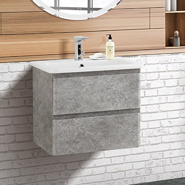 Тумба под раковину BelBagno Albano-Cer 60 подвесная, cemento verona grigio