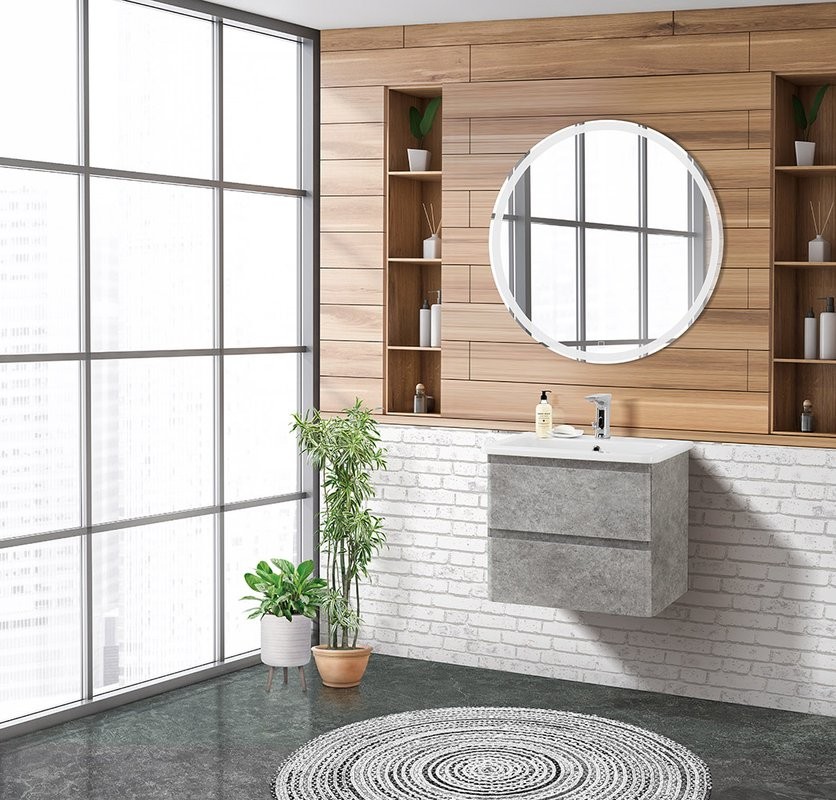 Тумба под раковину BelBagno Albano-Cer 60 подвесная, cemento verona grigio