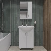 Мебель для ванной комнаты Orange Samara 60 белый глянец, со смесителем, зеркало Samara 50