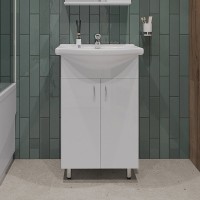 Мебель для ванной комнаты Orange Samara 60 белый глянец, со смесителем, зеркало Samara 50