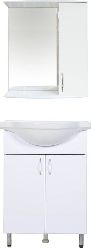 Мебель для ванной комнаты Orange Samara 60 белый глянец, со смесителем, зеркало Samara 50
