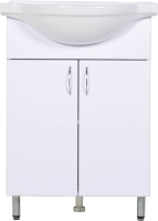 Мебель для ванной комнаты Orange Samara 60 белый глянец, со смесителем, зеркало Samara 50