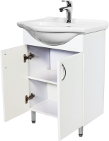 Мебель для ванной комнаты Orange Samara 60 белый глянец, со смесителем, зеркало Samara 50