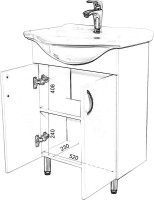 Мебель для ванной комнаты Orange Samara 60 белый глянец, со смесителем, зеркало Samara 50