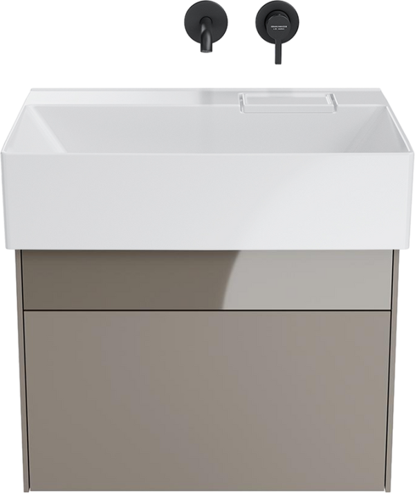 Тумба с раковиной KERAMA MARAZZI Logica 60 подвесная, песчаная, без отверстий под смеситель
