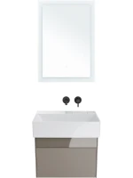 Тумба с раковиной KERAMA MARAZZI Logica 60 подвесная, песчаная, без отверстий под смеситель