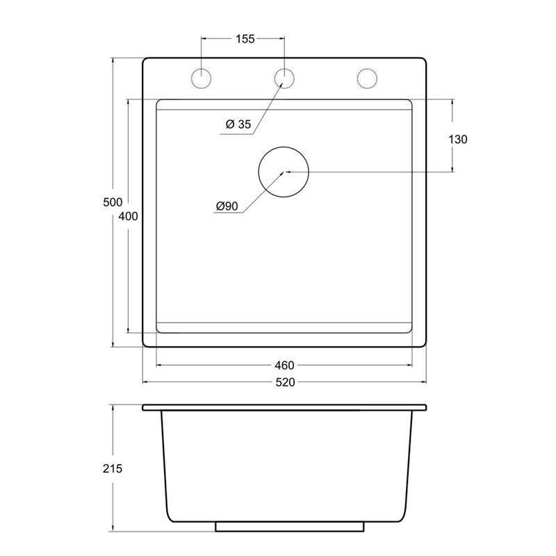 Мойка кухонная Emar Quartz EMQ-1520.Q Барит