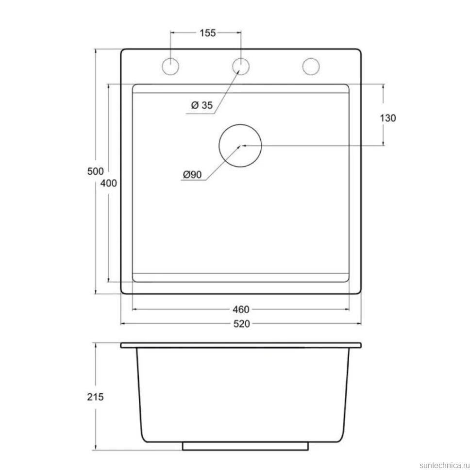 Мойка кухонная Emar Quartz EMQ-1520.Q Барит