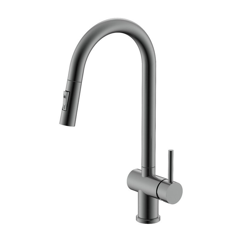 Смеситель для кухни с выдвижным изливом Splenka S204.49.09, графит