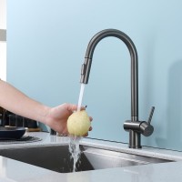 Смеситель для кухни с выдвижным изливом Splenka S204.49.09, графит