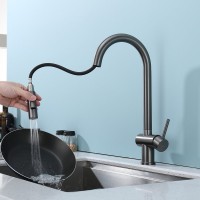 Смеситель для кухни с выдвижным изливом Splenka S204.49.09, графит